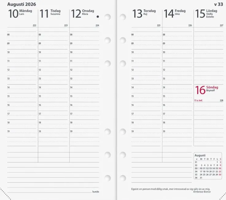 Kalendersats 2026 Regent Interplano XL