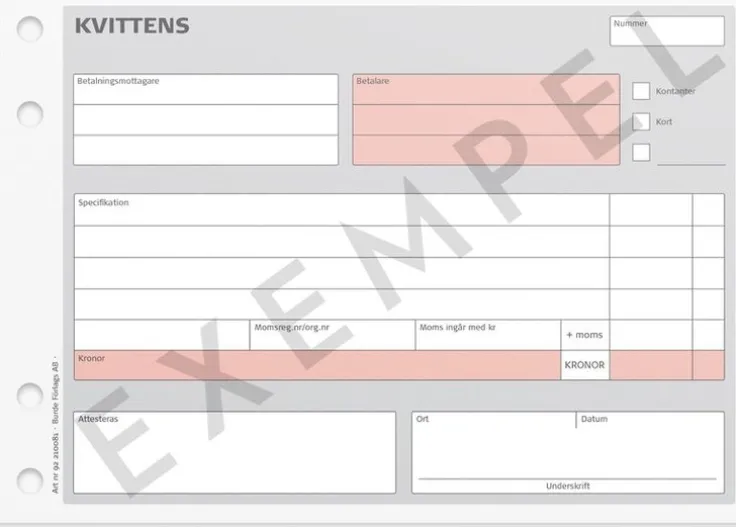 Kvittensblock A5L med 1 kopia, 2 x 50 blad