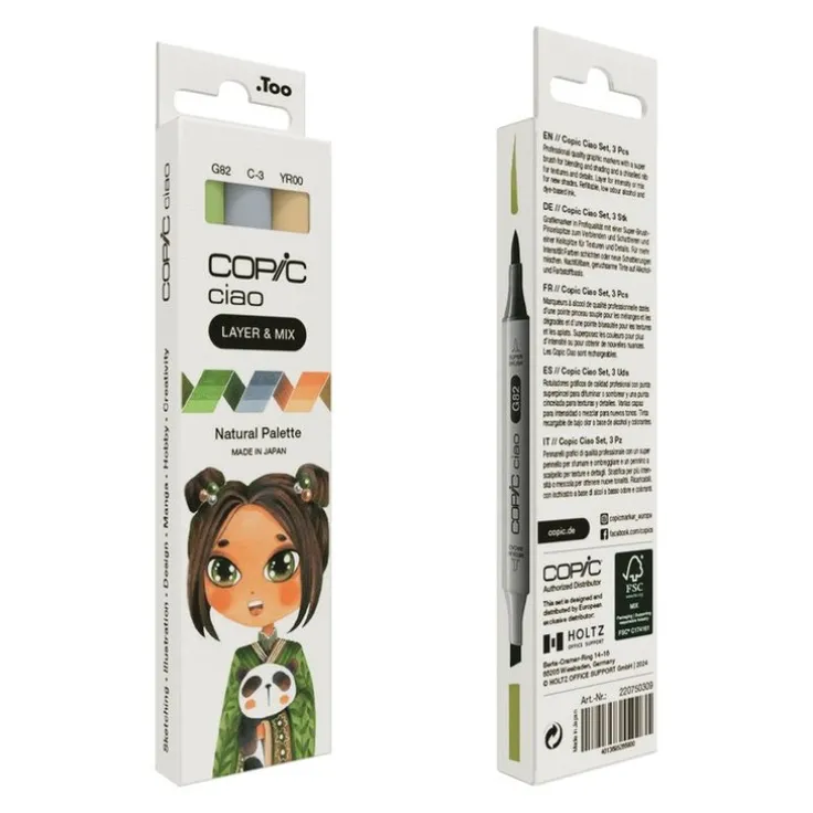 Marker Copic Ciao Layer & Mix 3-pack - Natural Palette