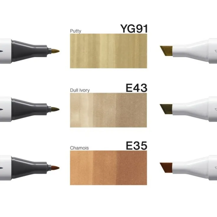 Marker Copic Classic Designer Collection 3-pack - Pale wood tints
