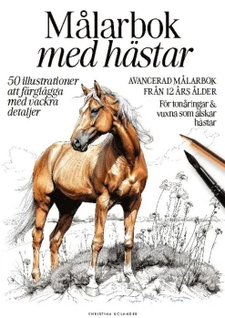 Målarbok med hästar : 50 detaljerade illustrationer för hästälskare