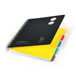 Ämnesblock A5 - 5 flikar kartong svart