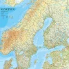 Norden väggkarta, miljö i papptub, Kartförlaget - LAMINERAD