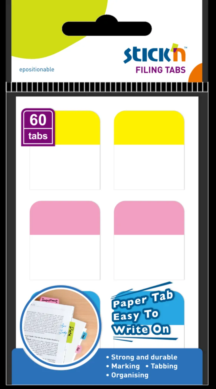 Notisflik Stick'n 28x25mm papper 3 färger