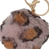 Nyckelring Pom Pom leopard rosa