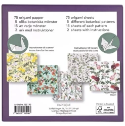 Origami Botaniska mönster 75 ark i 5 motiv