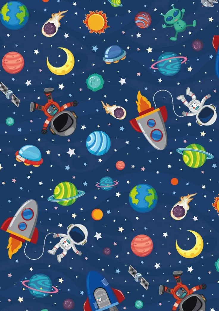 Presentpapper rulle 2 x 0,7m astronaut
