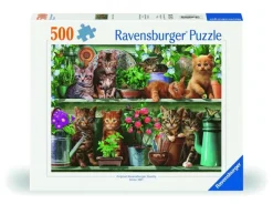 Pussel 500 bitar - Cats on the Shelf