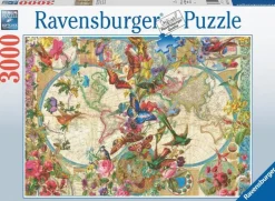 Pussel 3000 bitar - Flora & Fauna World Map