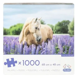 Pussel 1000 bitar Hästen med blommor