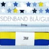 Sidenband 25mm Examen blå & gul