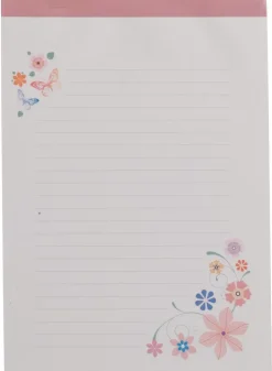 Skrivblock A5 linjerad rosa kant