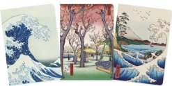 Skrivhäfte A5 linjerad 3-pack Japanese Woodblocks