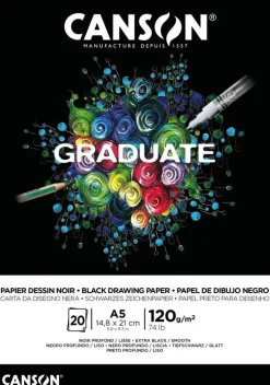 Teckningsblock A5 Graduate Black Paper 120g 20 blad
