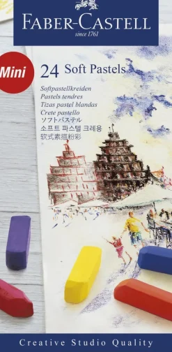 Torrpastellkrita Faber-Castell Creative halvlängd 24 färger