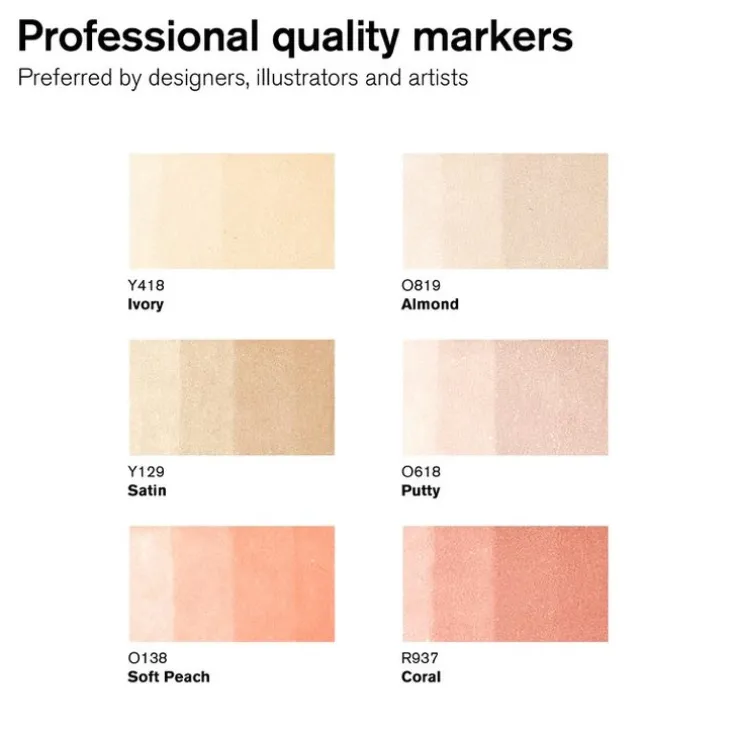 Tuschpenna Promarker 6 Skin tones set 1