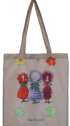 Tygkasse Elsa Beskow Blomsterflickorna beige