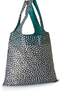 Tygkasse polyester mönster svart/vit