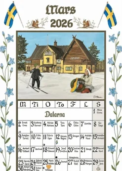 Väggkalender 2026 A3 Sverigealmanackan