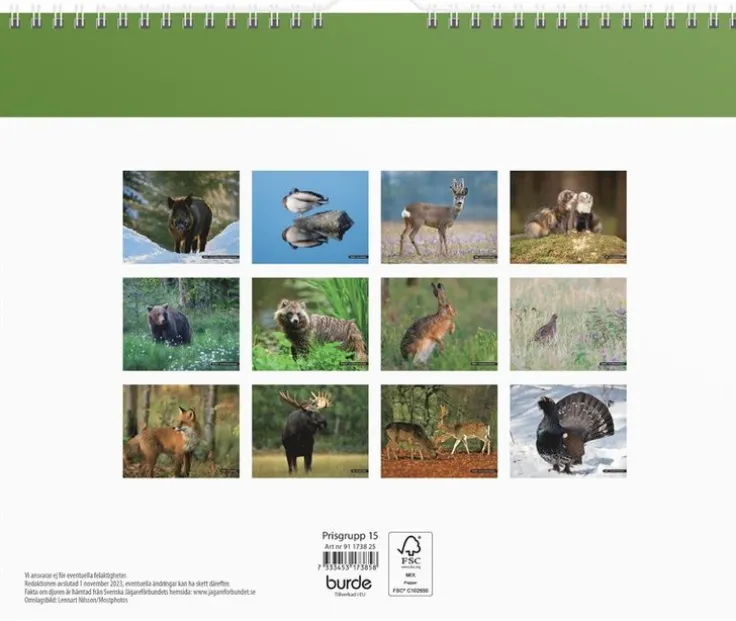 Väggkalender 2025 Jaktkalender