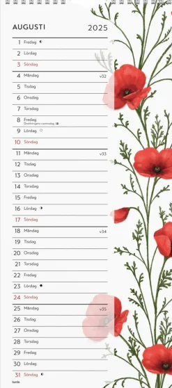 Väggkalender 2025 Lilla Blomsterkalendern