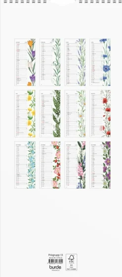 Väggkalender 2025 Lilla Blomsterkalendern