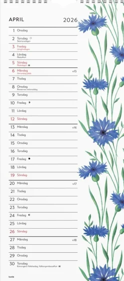 Väggkalender 2026 Lilla Blomsterkalendern