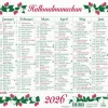 Väggkalender 2026 Lilla Hallonalmanackan