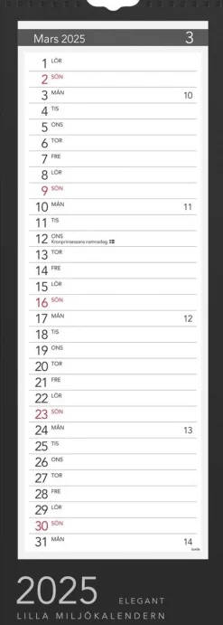 Väggkalender 2025 Lilla Miljökalendern Elegant
