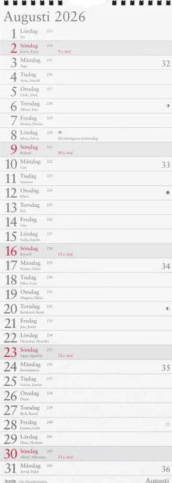 Väggkalender 2026 Lilla Månadskalendern