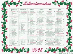 Väggkalender 2025 Stora Hallonalmanackan