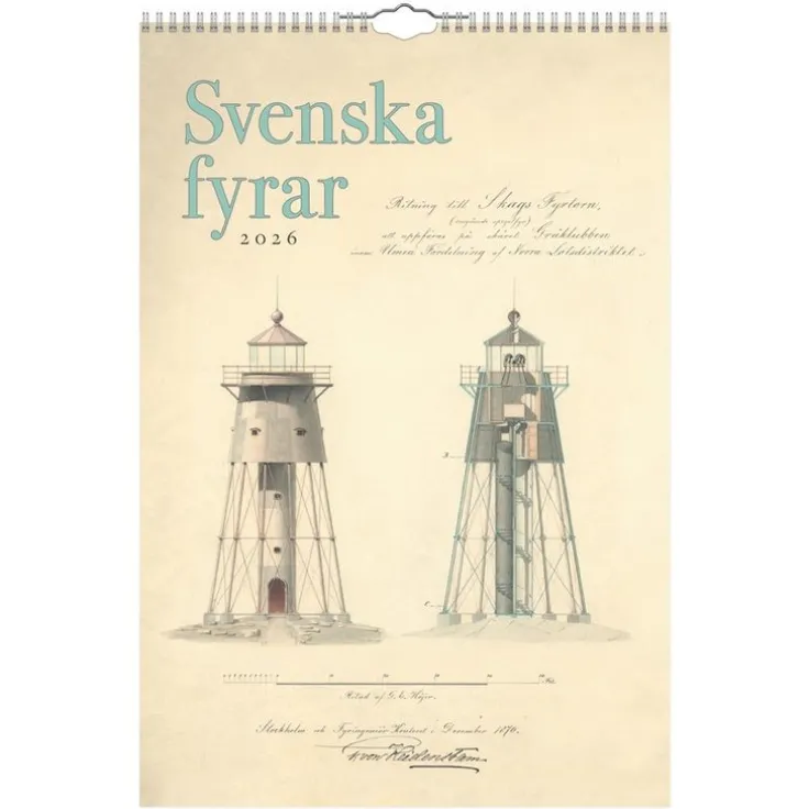 Väggkalender 2026 Svenska fyrar