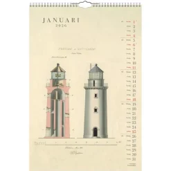 Väggkalender 2026 Svenska fyrar