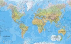 Världen väggkarta miljö i papptub, 1:30m, Kartförlaget